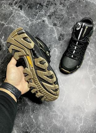Мужские зимние кроссовки merrell ботинки натуральная кожа черного цвета, зимние высокие кроссовки, ботинки7 фото