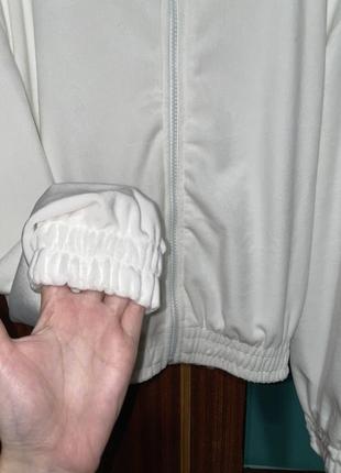 Костюм велюр палаццо клеш молочний білий висока посадка