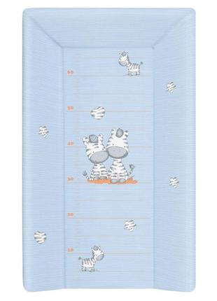 Повивальна дошка жорстка ceba baby long hard changing pad with headrest (50x80) w-211-002-160 zebra blue