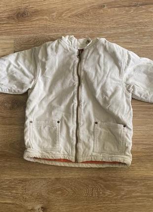 Классная, курточка, на девочку 4 лет, вельветовая, в свет молочного цвета, от бренда: br👌2 фото