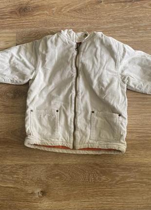 Классная, курточка, на девочку 4 лет, вельветовая, в свет молочного цвета, от бренда: br👌3 фото