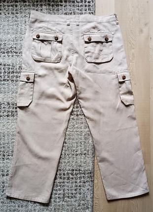 Карго. льняные легкие летние брюки с карманами. унисекс. идеальное состояние. 100% лен2 фото