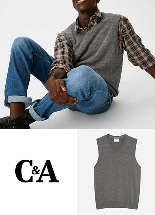 Гарний стильний чоловічий жилет c&a bio cotton етикетка