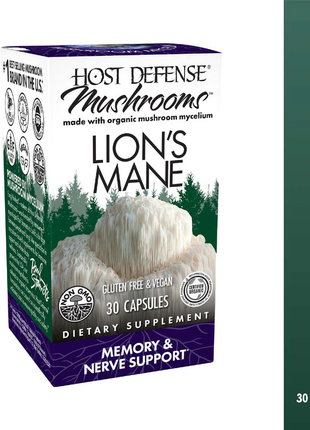 Host defense, host defense mushrooms, ежовик гребенчатый, 30 капсул
