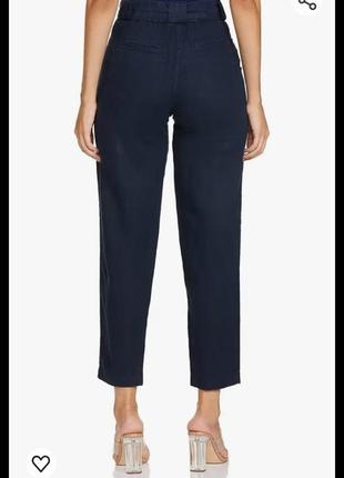 100% льняные бриджи темно-синие