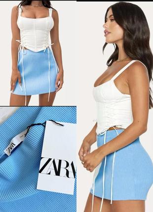Красивая стильная мини юбка в рубчик zara этикетка