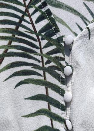 Тропическая красивая белая блуза топ с листьями h&m8 фото