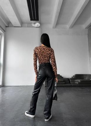 Трендовый женский лонгслив с леопардовым принтом качественный стильный4 фото
