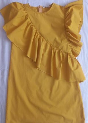 Платье shein шейн подростковое желтое с воланами