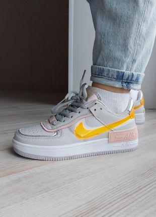 Nike air force 1 grey and orange discount
