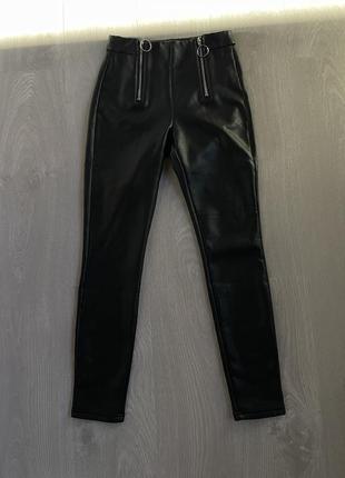 Лосини з екошкіри на флісі newyorker