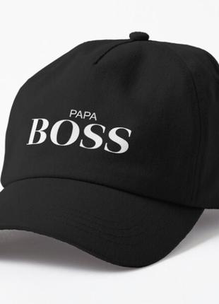 Кепка мужская с принтом papa boss для папы