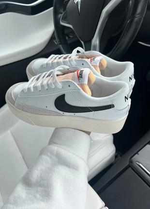 Женские кроссовки blazer low white black(высокая подошва)1 фото