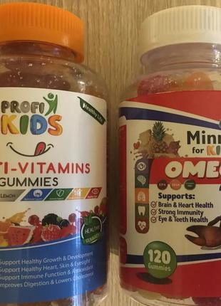 Дитячий dha омега-3 з вітаміном д3 120шт minna for kids dha omega