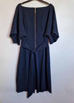 Платье женское closet london рукав летучая мышь с поясом темно-синее короткий рукав весеннее летнее3 фото