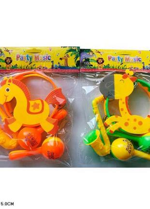 Музичні інструменти. ст. 2887-8 (180 шт./2)2 різновиди мікс, бубон, маракаси, саксофон,пакет 25*21*5 см