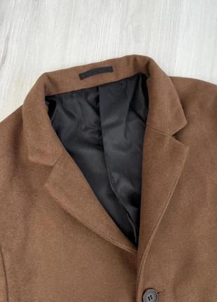 Коричневое шоколадное базовое стильное пальто 33% шерсть качественное3 фото
