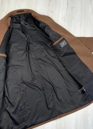 Коричневое шоколадное базовое стильное пальто 33% шерсть качественное7 фото