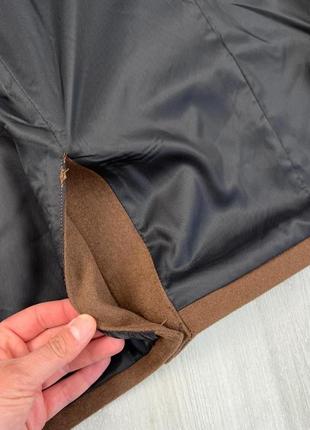 Коричневое шоколадное базовое стильное пальто 33% шерсть качественное9 фото