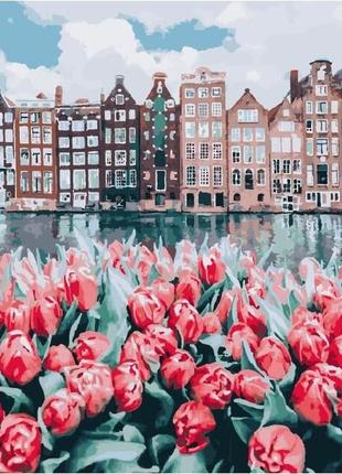 Преміум картина за номерами квіти амстердама brushme 40 х 50 pgx25449