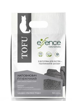 Соєвий наповнювач для котячого туалету essence tofu з вугіллям 6л3 фото