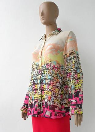Стильная шифоновая блуза с ярким рисунком 56 размер (50 евроразмер).5 фото