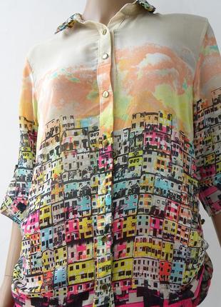 Стильна шифонова блуза з яскравим малюнком 56 розмір (50 євророзмір).3 фото