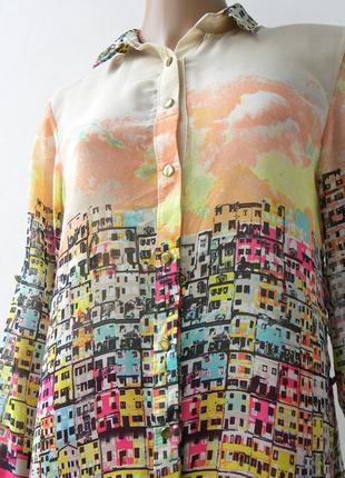 Стильная шифоновая блуза с ярким рисунком 56 размер (50 евроразмер).6 фото