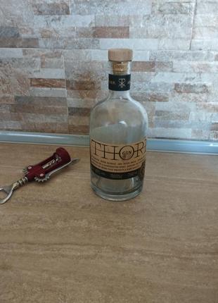 «thorn gin» пустая стеклянная бутылка с пробкой и деревянной крышкой  0,7л декор7 фото