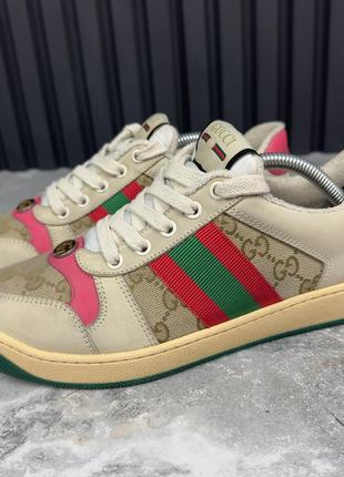 Gucci screener gg trainer женские кроссовки беж оригинал 37,5 eur