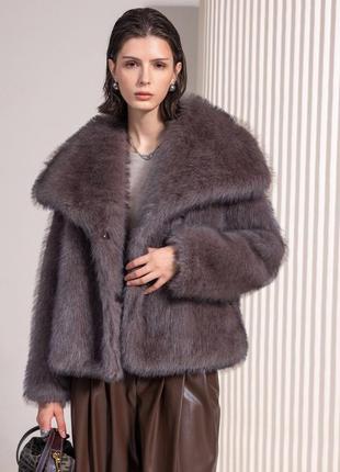 Шуба в стиле zara эко шубка шоколад короткая
