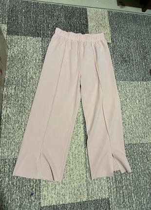 Xs s бледно розовые розовые брюки кюлоты брюки палаццо кюлота брюки3 фото