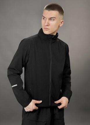 Мужская легкая куртка ветровка черная wind3 фото