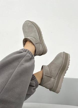 Ugg classic ultra mini platform light grey premium 9