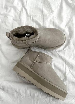 Ugg classic ultra mini platform light grey premium 6