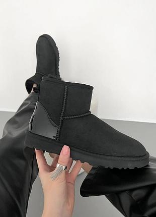 Ugg classic mini black metallic premium