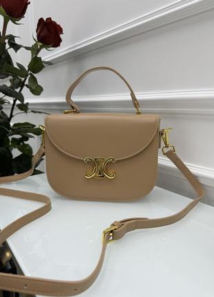 Cумка celine через плече бежевий є