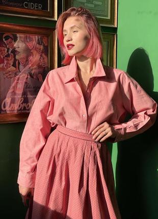 Рожева бавовняна сорочка oversized1 фото