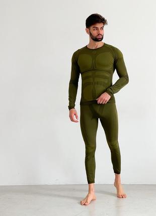 Мужское термобелье на зиму urban зеленое спортивное термобелье компрессионная одежда для бега