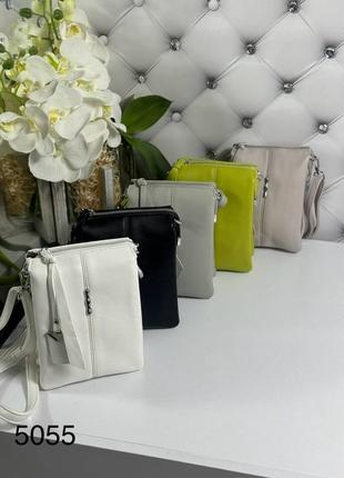 Жіноча стильна та якісна невелика  сумка з еко шкіри сіра7 фото