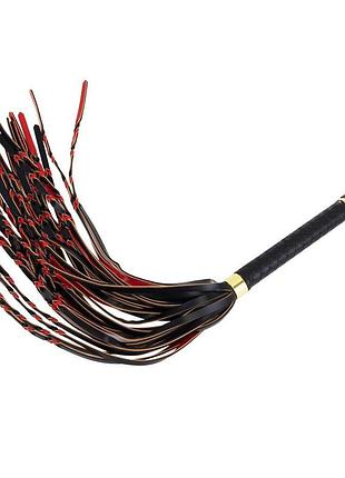 Флоггер lockink sevanda red & black braided tail flogger 3