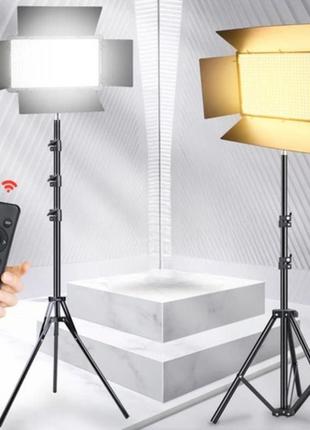 Професійний відеосвітло led light rl-900 35 w з пультом 3000k-6500k світлодіодна лампа з пультом від мережі