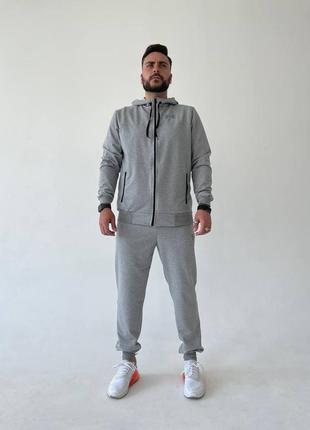 Чоловічий весняний спортивний костюм світло сірий s-xxl under armour