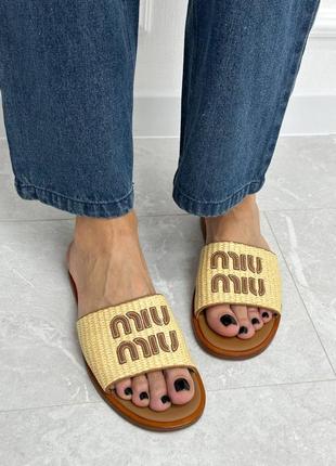 Роскошные шлепанцы в стиле miu miu