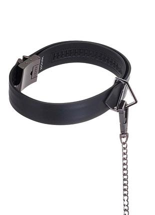 Поводок lockink tied collar with leash set - black 3
