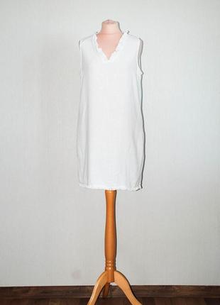 Маленька біла сукня сарафан пряма прямого крою вільна вільний вільний2 фото