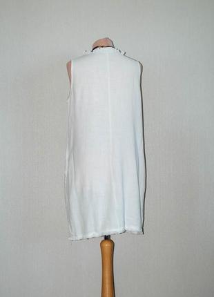 Маленька біла сукня сарафан пряма прямого крою вільна вільний вільний3 фото