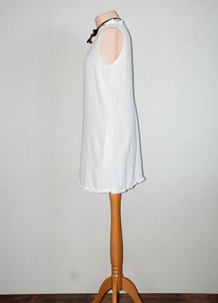 Маленька біла сукня сарафан пряма прямого крою вільна вільний вільний4 фото