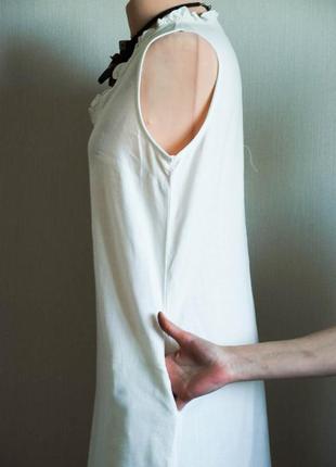 Маленька біла сукня сарафан пряма прямого крою вільна вільний вільний5 фото