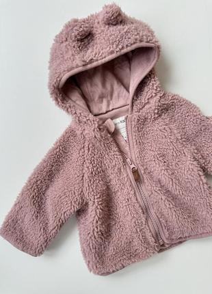 Кофтинка на малечу з вушками рожева